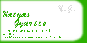 matyas gyurits business card