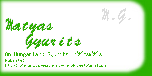 matyas gyurits business card